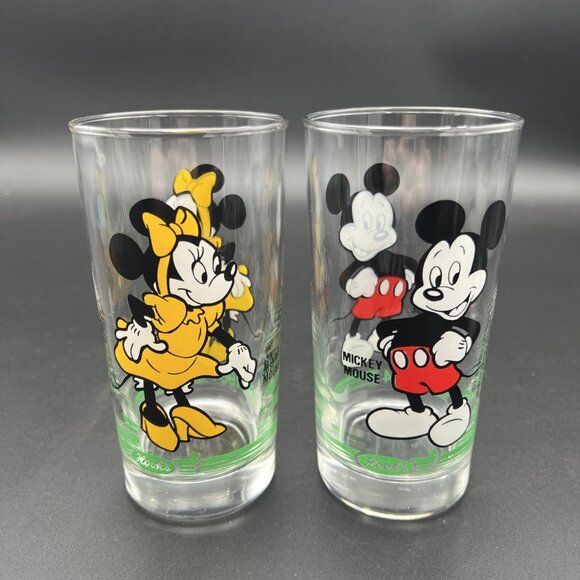 Vintage 1984 Disney 4 Glasses Hooks Drug Store Mickey Minnie Goofy Donald Duck - Picture 4 of 15